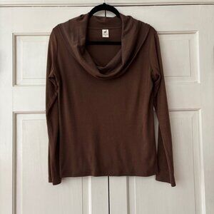 Peruvian Connection Milk Chocolate Cowl Neck Sweater Blouse Size Medium Pima